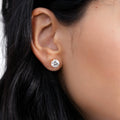 Demi-Fine 8mm Round Solitaire Stud Earrings – Gold