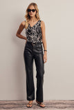 Faux Leather Straight Leg Pants