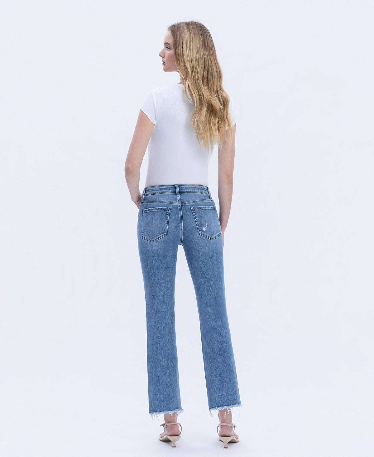 Vervet Mid-rise Medium Wash Raw Hem