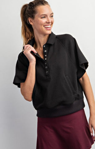 Collared French Terry Top