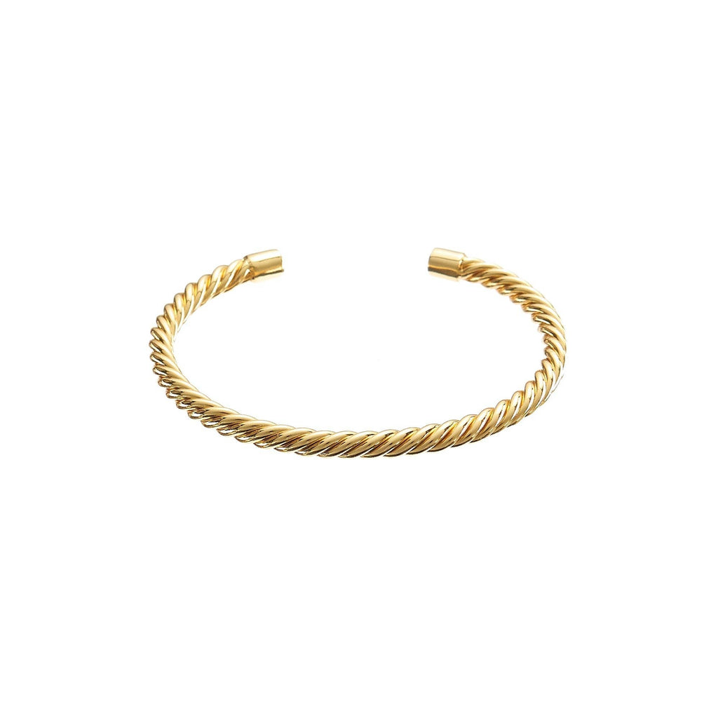 24K Gold Twisted Bangle