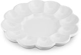 Kook Ceramic Round Egg Tray, Holds 12 Eggs, 9.8 In, White