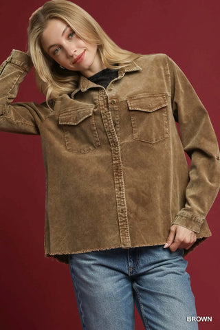 Corduroy Button Up Top