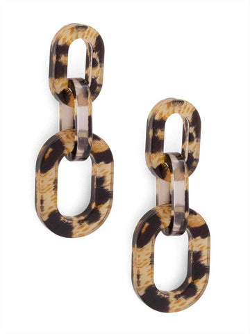 Resin Leopard Link Drop Earring Jewelry