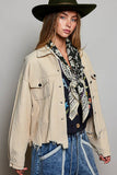 Pocket Front Button Down Corduroy Trucker Jacket