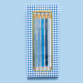 Pencil Set - Motivational - Asst Blues + Gingham - 5 Pc Set