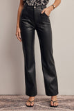 Faux Leather Straight Leg Pants