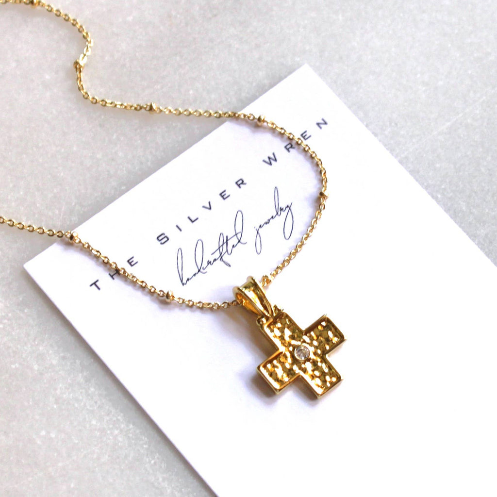 Gold Cross Pendant Necklace