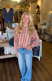 Striped Floral Blouse