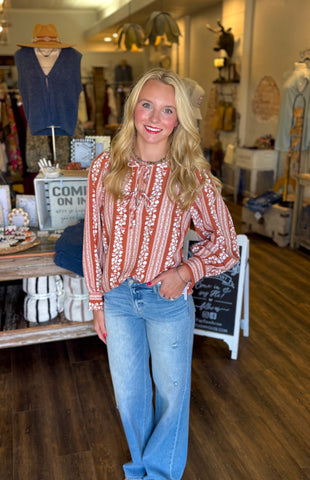 Striped Floral Blouse