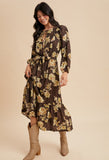 Floral Tiered Midi Dress
