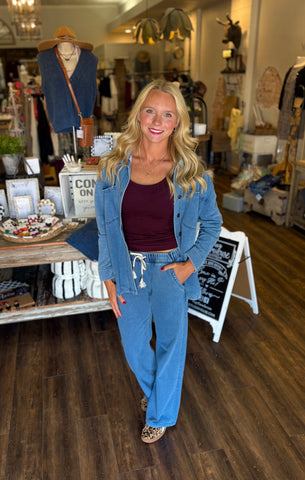 French Terry Wide Leg Pants