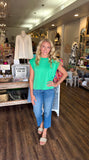 Cap Sleeve Crew Neck Top