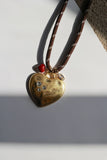 GAME DAY HEART NECKLACE | BROWN W/ MAROON ACCENT