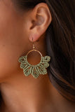 Green Flower Crochet Earrings