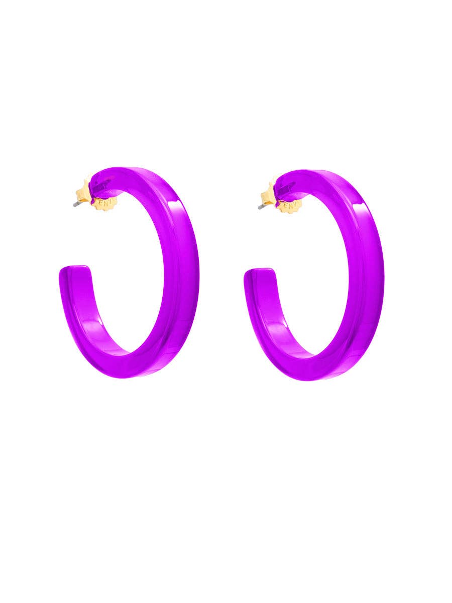 Medium Resin Open Hoop Earring