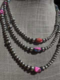 Handcrafted Sterling Silver & Pink Dream 4-6mm Beaded Necklace