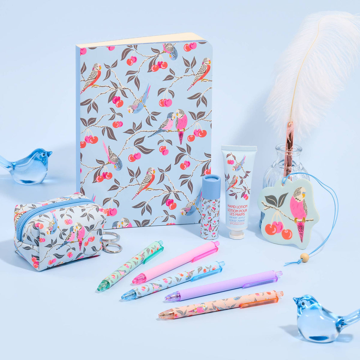 Birds in the Cherry Tree Soft-Touch Gel Pen Set