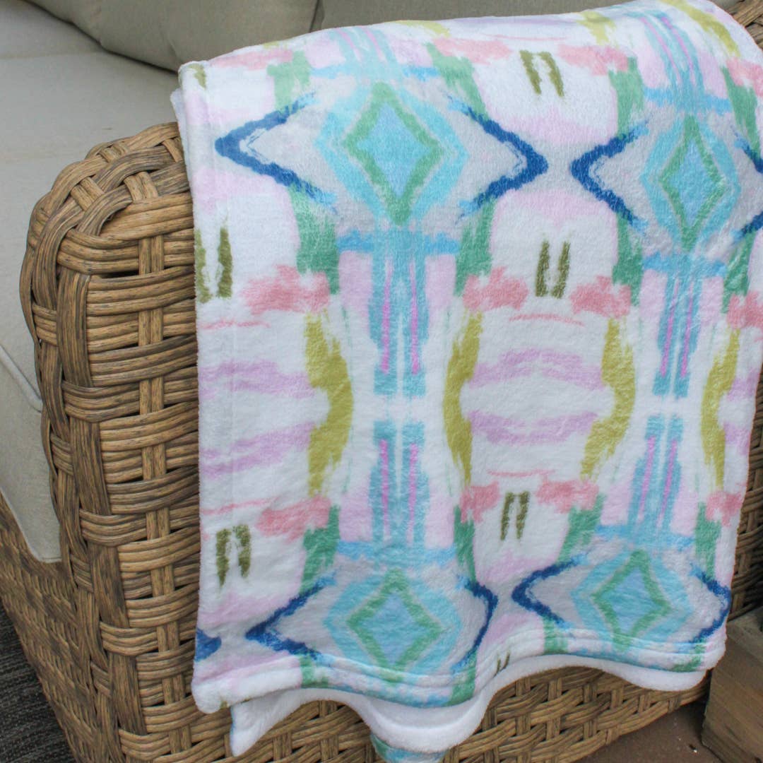 Minky Plush Throw Blanket - Flora