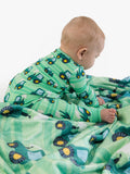 SoftSnooze™ Baby Bamboo Viscose Tractor Time Convertible One Piece Footie Pajama