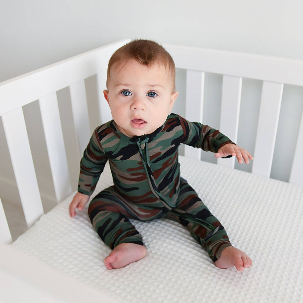 Bamboo Baby Pajama Sleepies Little Baby Zip Camo