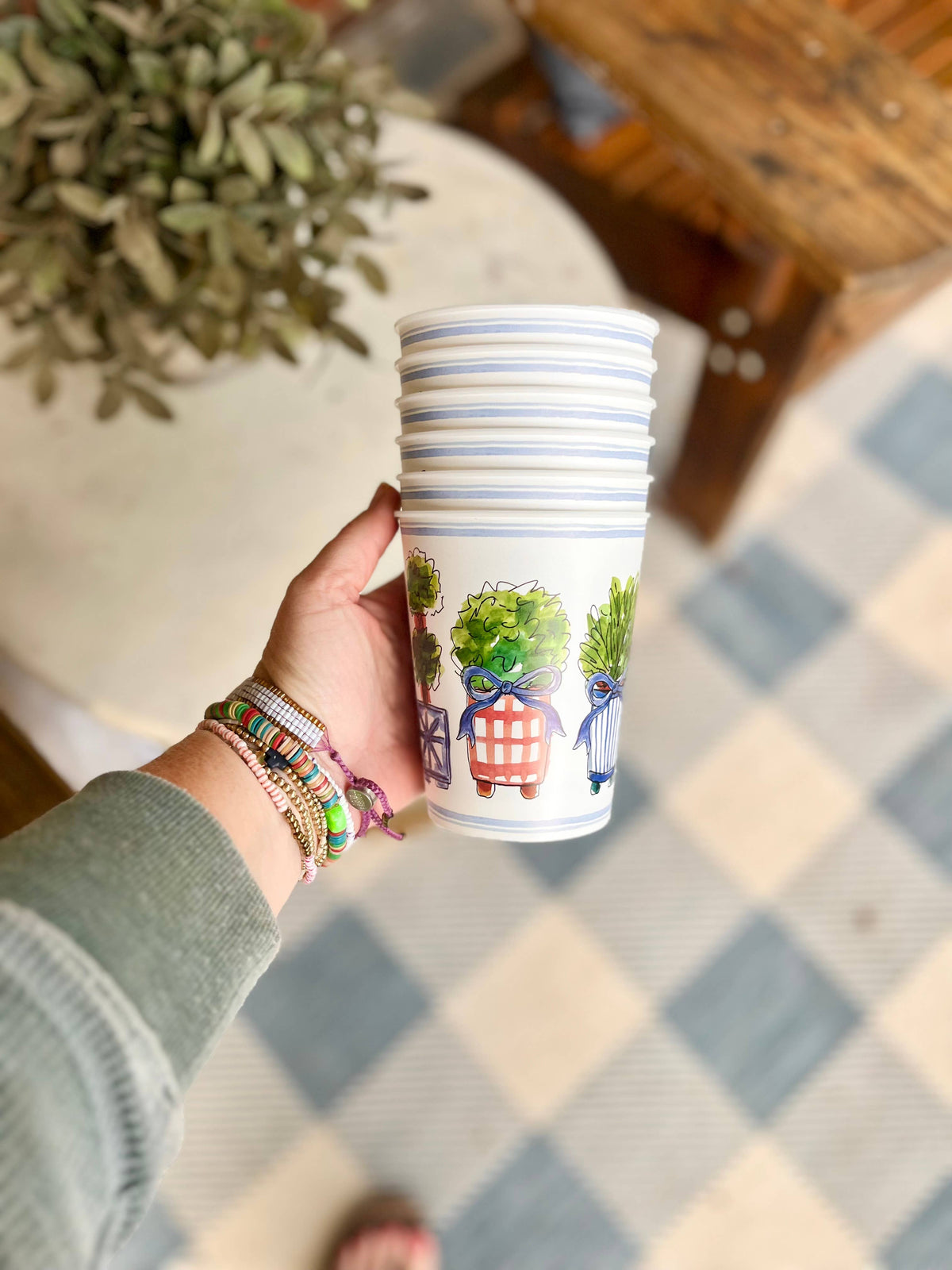Plants and Bows Reusable Cups