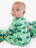 SoftSnooze™ Baby Bamboo Viscose Tractor Time Convertible One Piece Footie Pajama