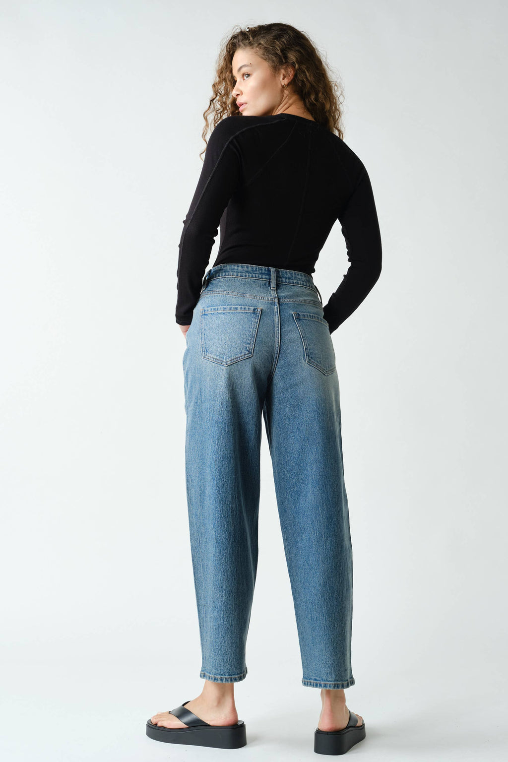 Mono B Long-Sleeved Micro-Ribbed Henley Top