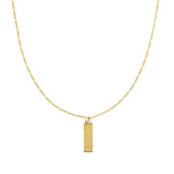 Waterproof Gold Diamond Mom Bar Necklace