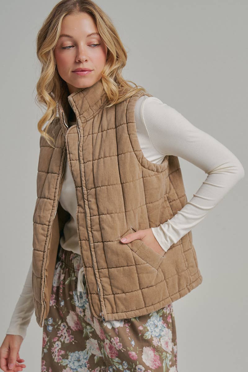 Vintage Washed Quilted Vest
