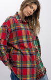 Oversized Patchwork Button Up Top