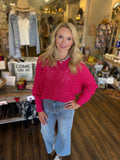 Hot Pink Crochet Sweater