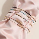 Gold-Trimmed Colorful | Seed Bead Anklet