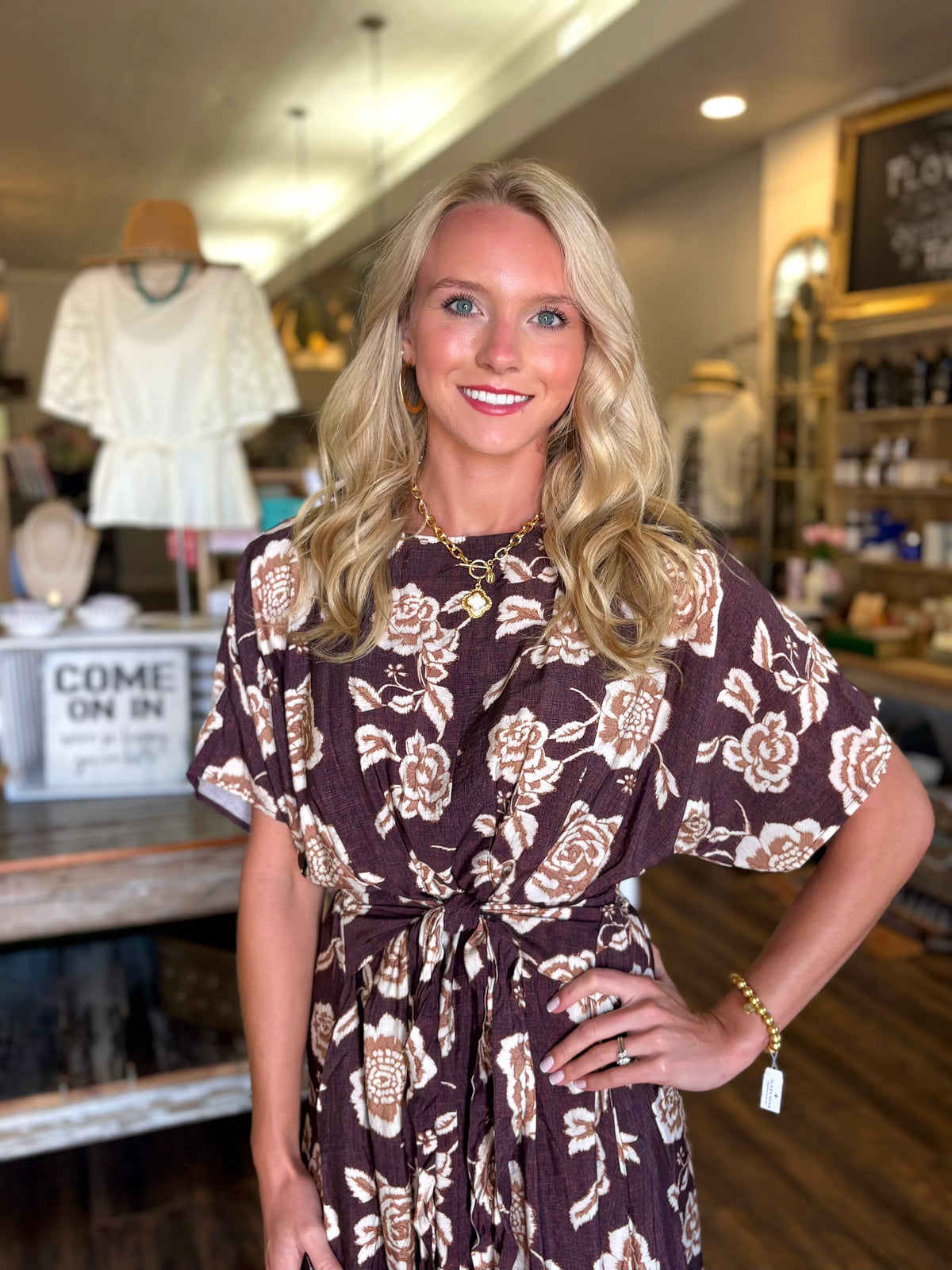 Vineyard Sunset Front Pleat Dress