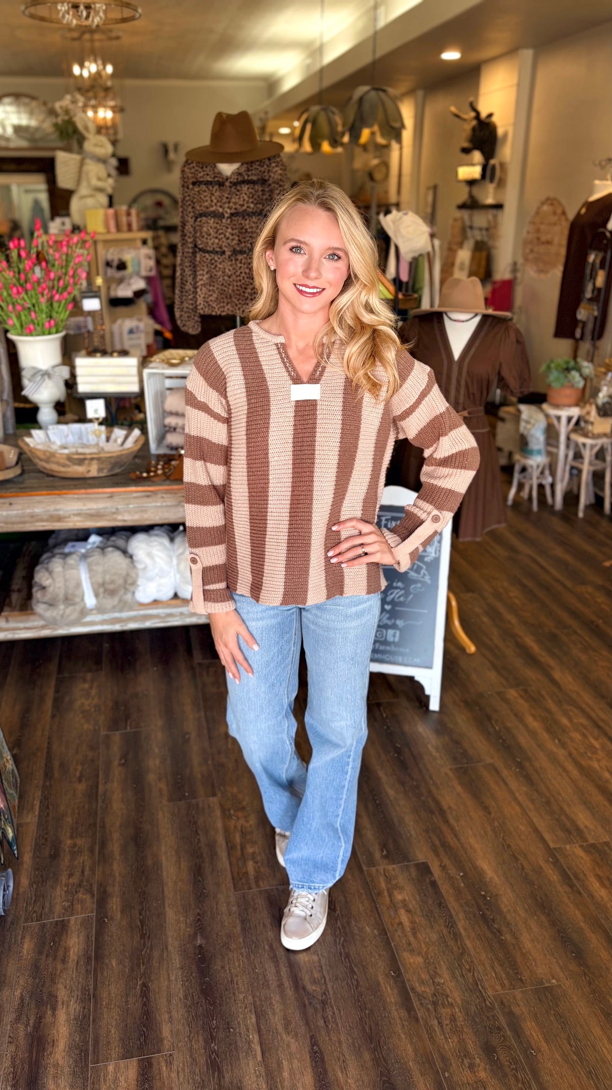 Brown Striped Sweater
