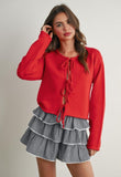 Tie Front Long Sleeve Top