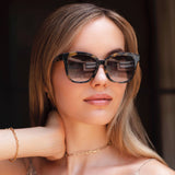 Amber Acetate Womens Cat Eye Sunglasses