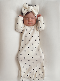 Organic Waffle Gown, Black Heart