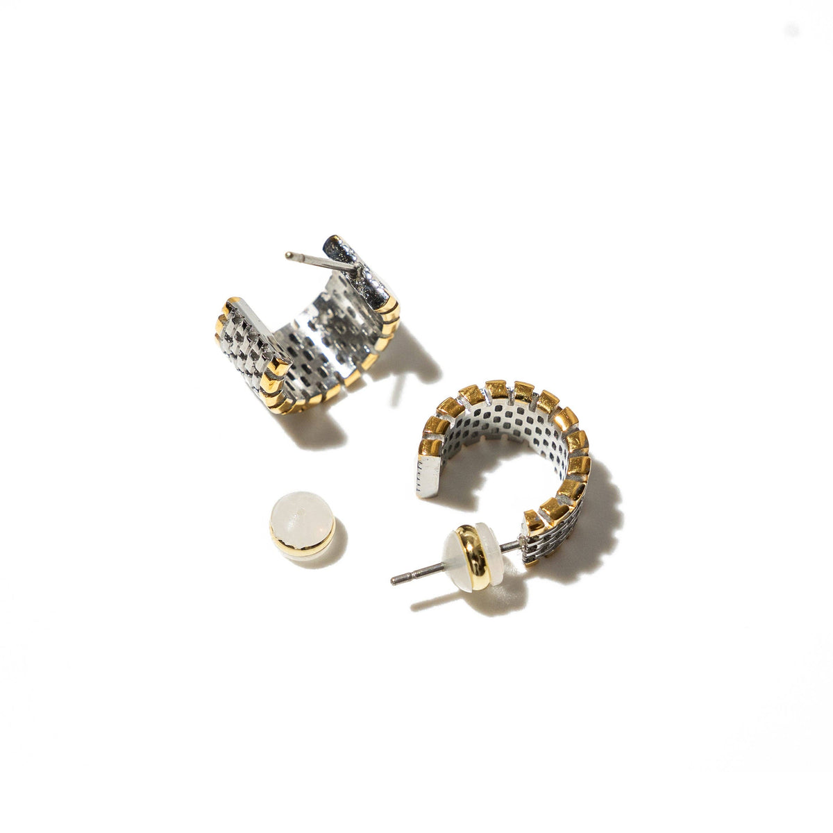Waterproof Two‑Tone Watch Hoops