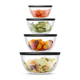 JoyFul 4 Glass Mixing Bowls With Lids - Nesting Bowls