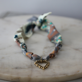 Beaded Heart Scarf Necklace