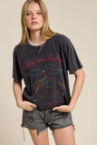 Ride 'Em Cowboy Graphic Raw Hem Faux Tee