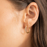 Waterproof Gold 18mm Diamond Hoops