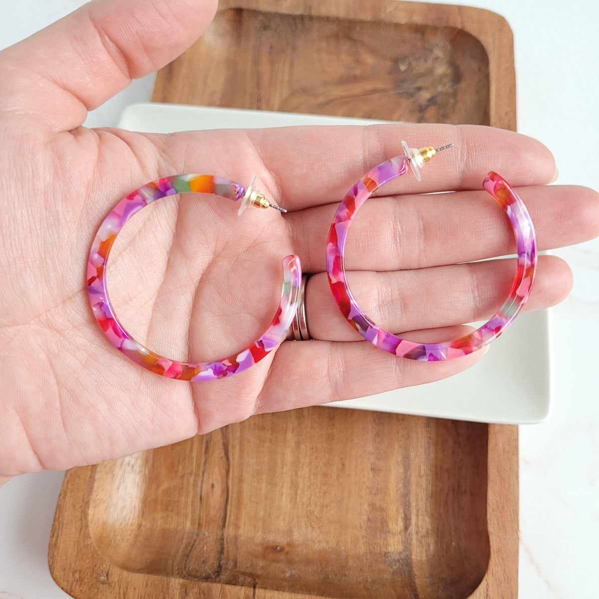 Cameron Hoops - Paradise Pink // Earrings, Jewelry, Gifts