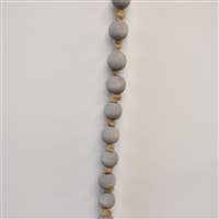 Chic Wooden Bead Garland With Jute Tassels - Grey Natural 69