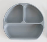 Silicone plate with suction lid and spoon