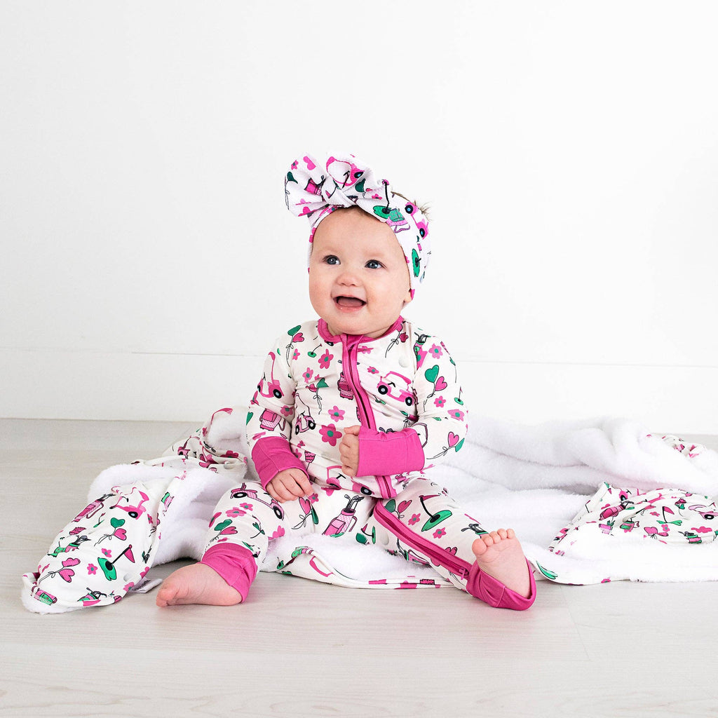 Lexi Pink Golf Zip Pink Kids Bamboo Sleepies Little