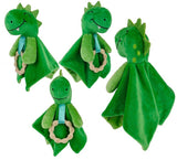 Dylan Dino Plush Toy with Teether: Dinosaur Lovey, Shower Gift, Security Blanket for Babies