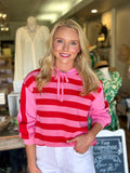 Pink Stripe Hoodie