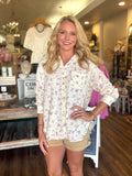 Floral Relaxed Fit Gauze Top
